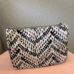 Thirty-One Black and White Cosmetic Bag with Chevron Pattern